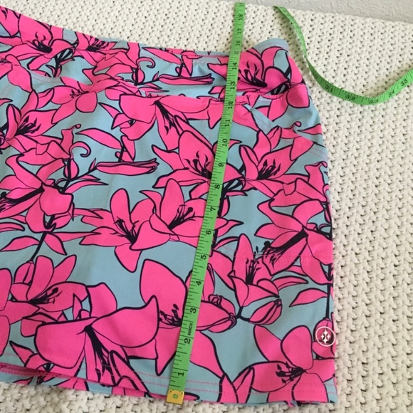 JOFIT STRETCH TENNIS SKORT BLUE WITH PINK FLOWERS SIZE WOM MEDIUM (15) - Picture 2 of 6